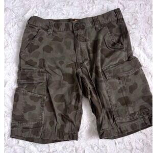 Carhartt Shorts Men's Size 34 Green Camo Cargo Relaxed Fit